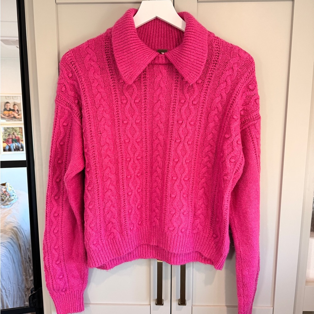 Free People Collar Knit Sweater